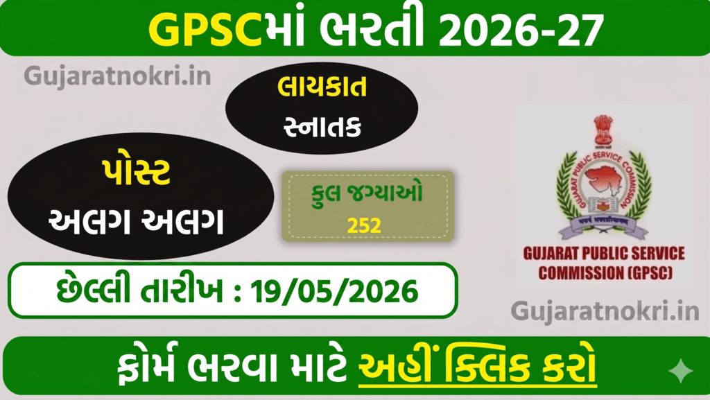 GPSC Recruitment 2026 Official Notification for 252 Class 1 and Class 2 Posts on GPSC OJAS